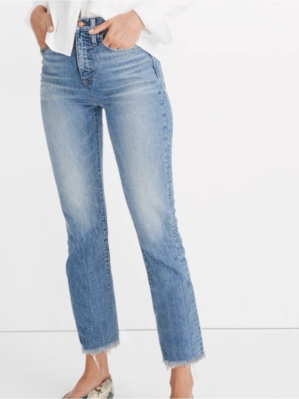 Madewell Light Blue High-Rise Cropped Straight Jeans